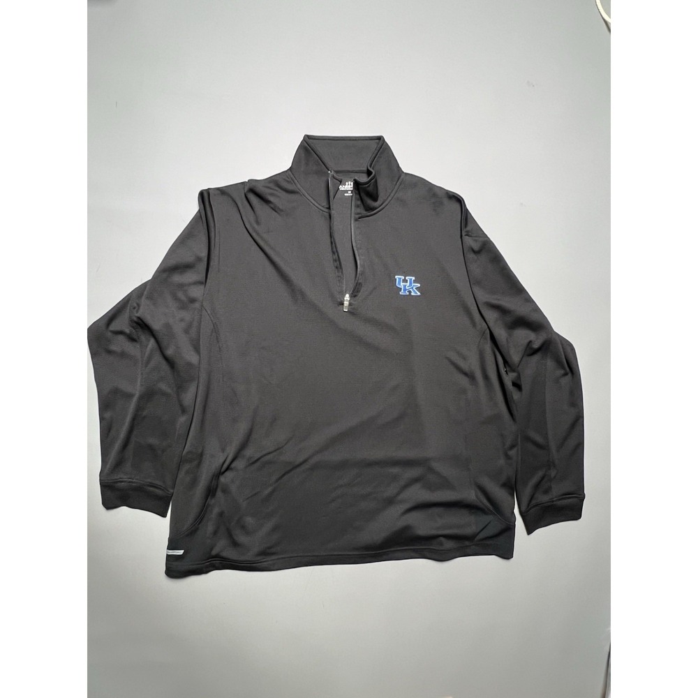 Vansport Performance Men's 2XL Black 1/4 Zip Mock Neck Pullover UK College Logo